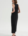 PRE-ORDER • Compact Ultra Stretch Knit Sleeveless Dress, Black