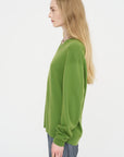 Washable Cashmere Easy V-Neck Sweater, Avocado
