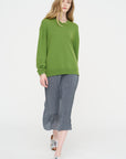 Washable Cashmere Easy V-Neck Sweater, Avocado