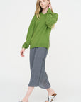 Washable Cashmere Easy V-Neck Sweater, Avocado
