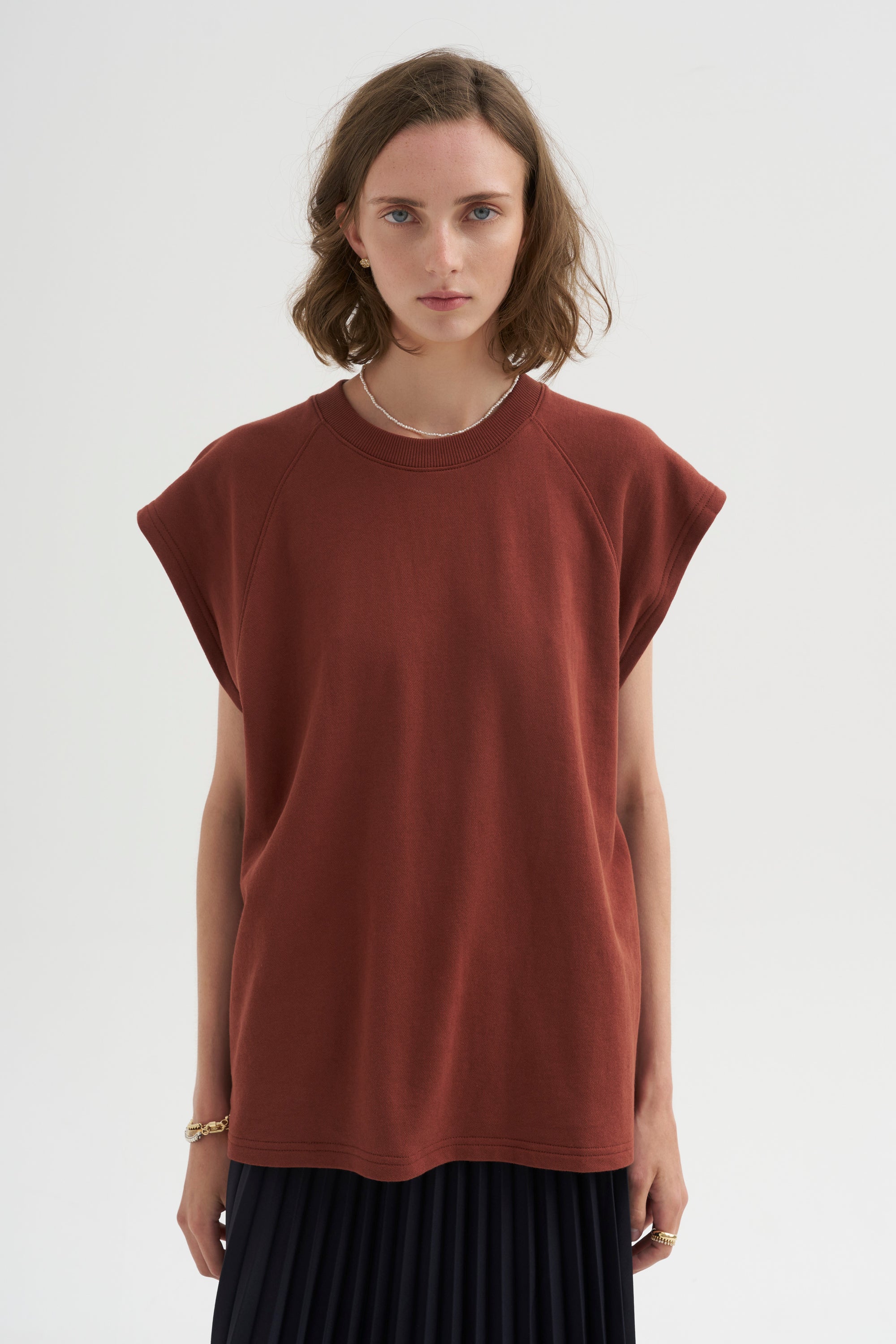 PRE-ORDER • Light Weight Sweatshirting Sleeveless Easy Top
