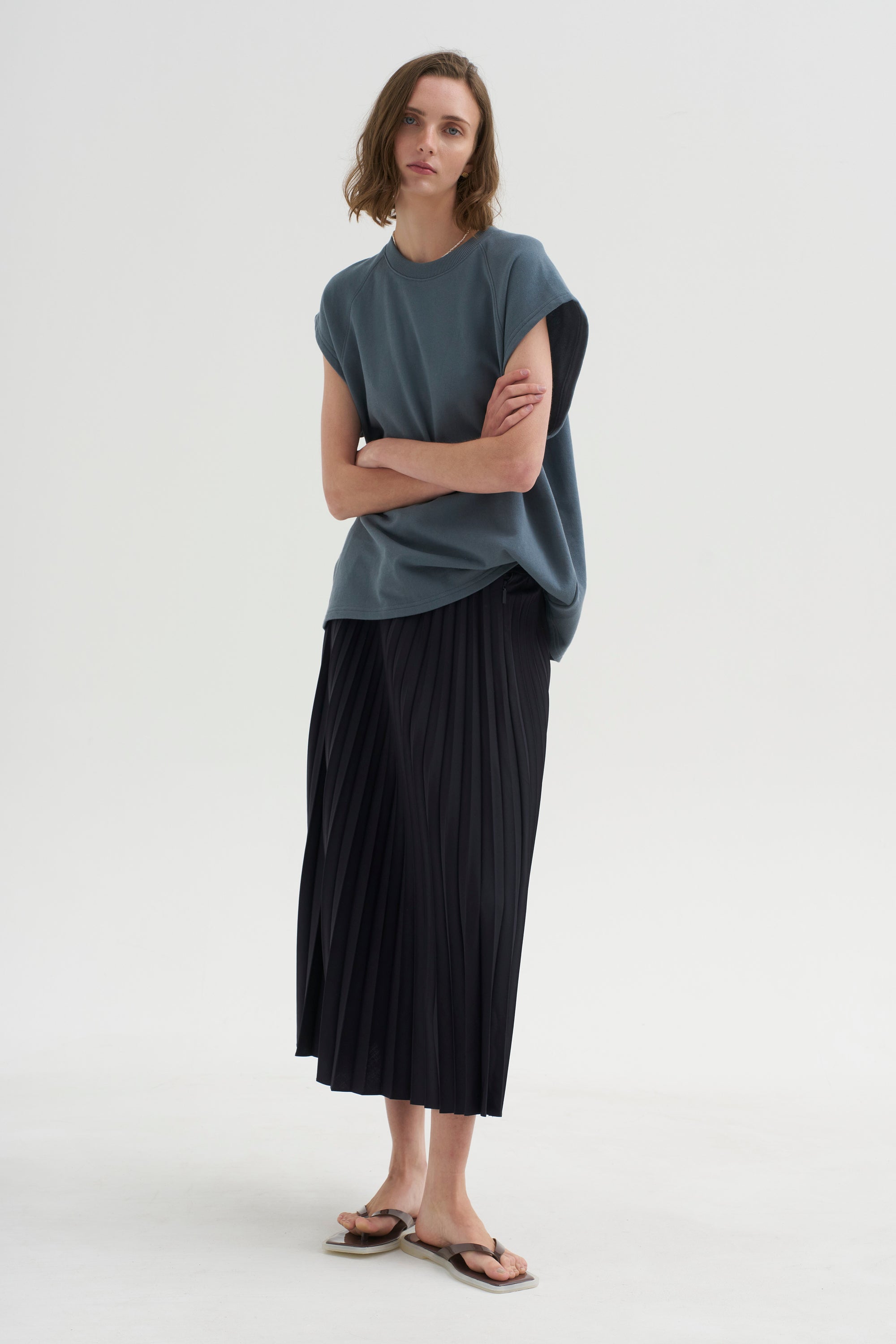 PRE-ORDER • Light Weight Sweatshirting Sleeveless Easy Top