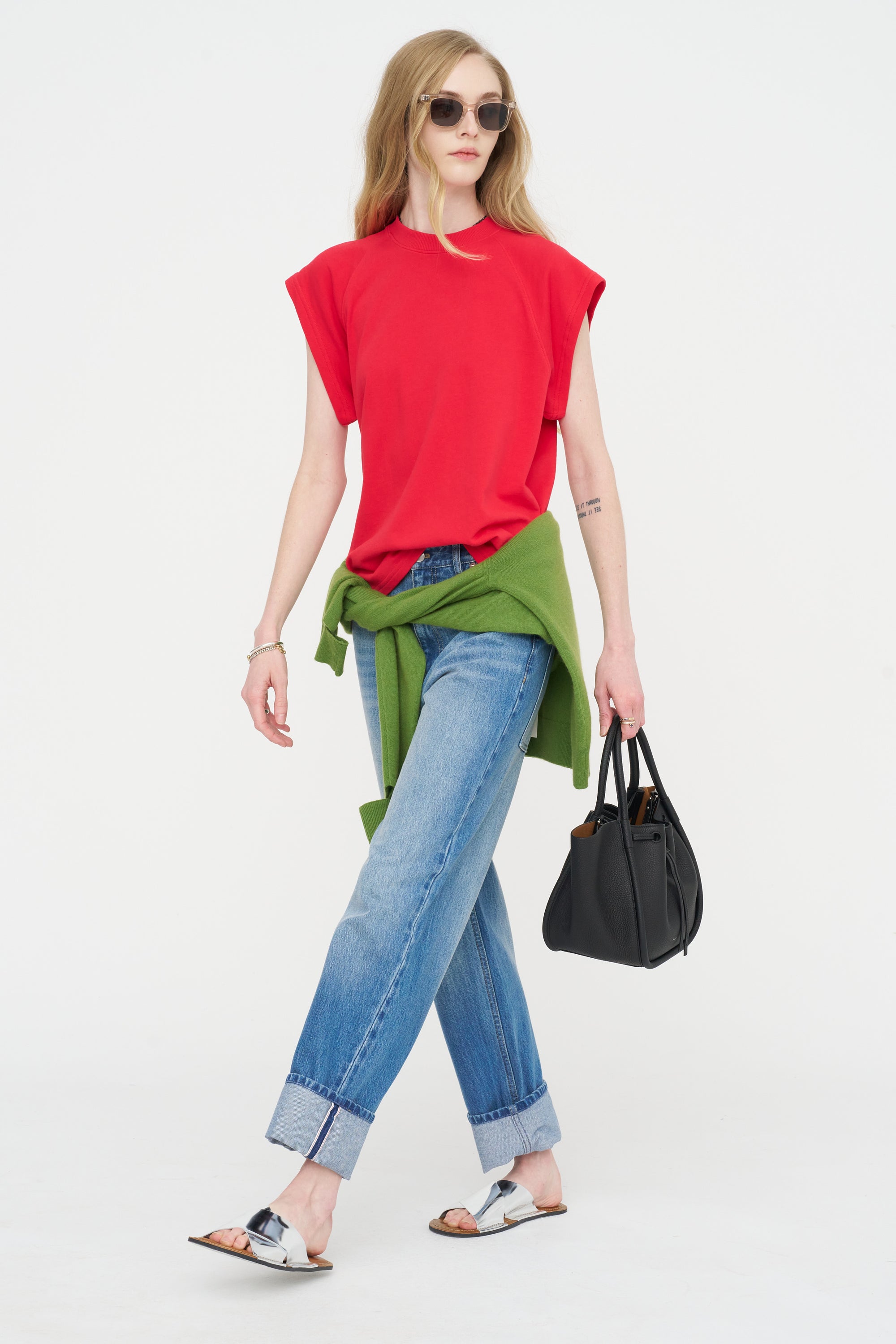 Light Weight Sweatshirting Sleeveless Easy Top