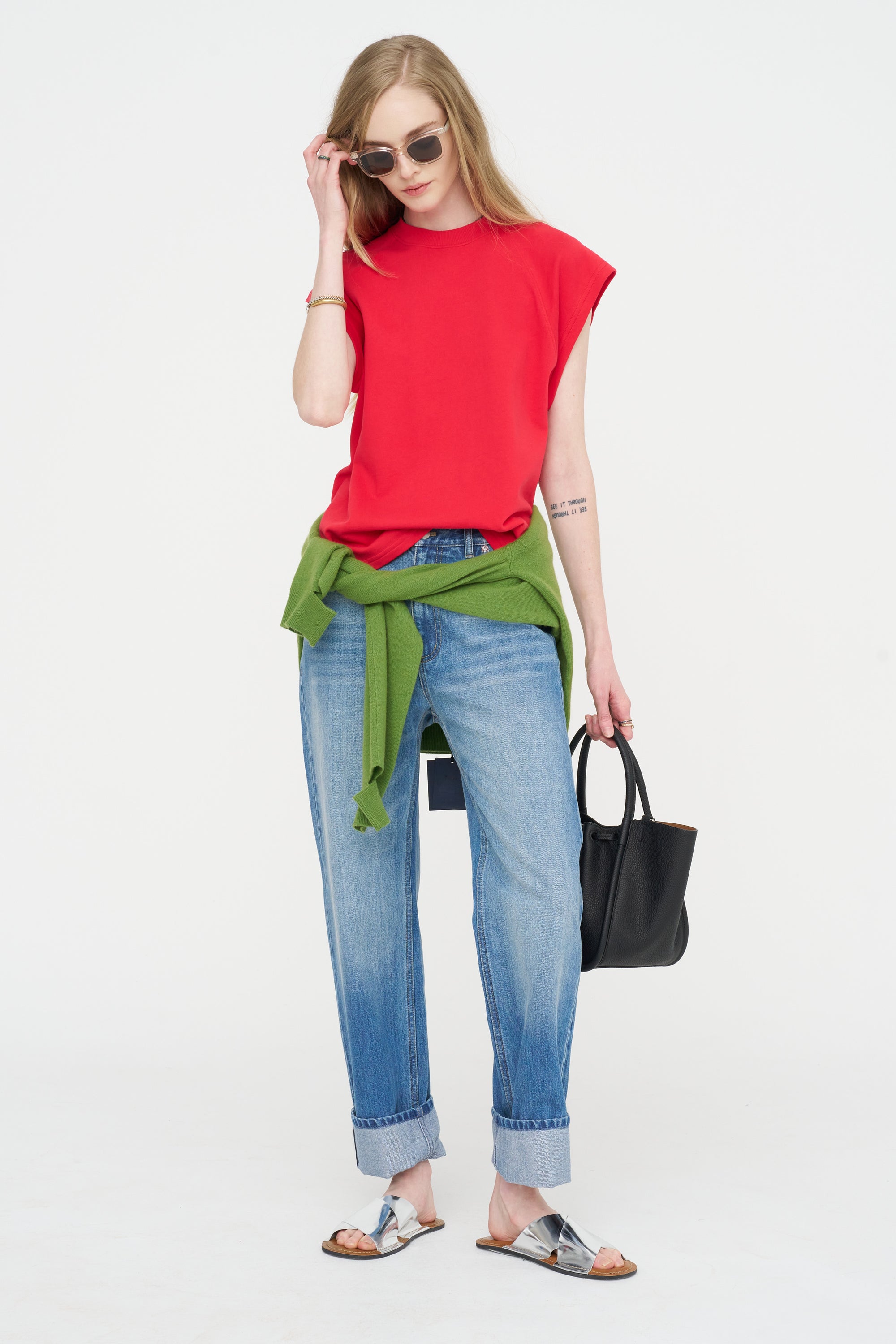 Light Weight Sweatshirting Sleeveless Easy Top