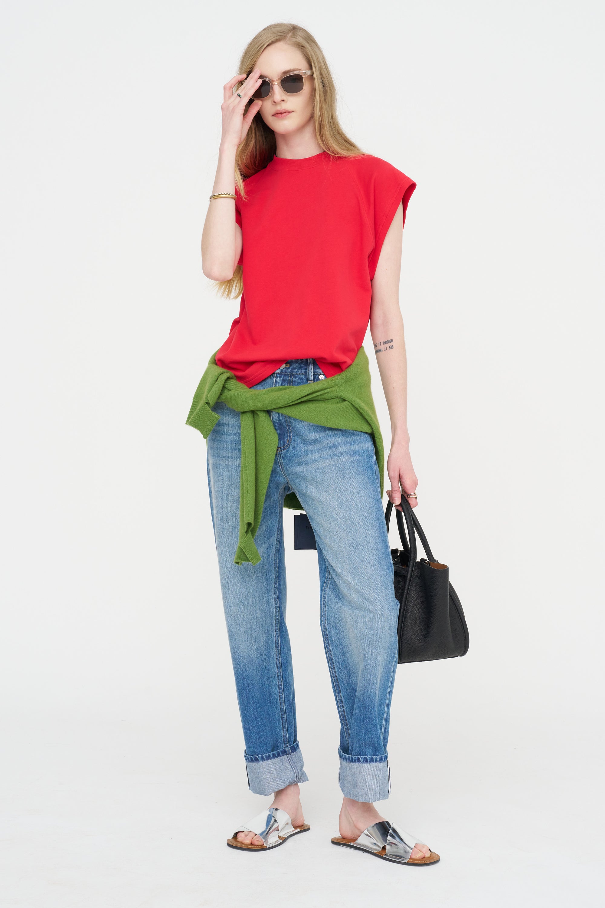 Light Weight Sweatshirting Sleeveless Easy Top