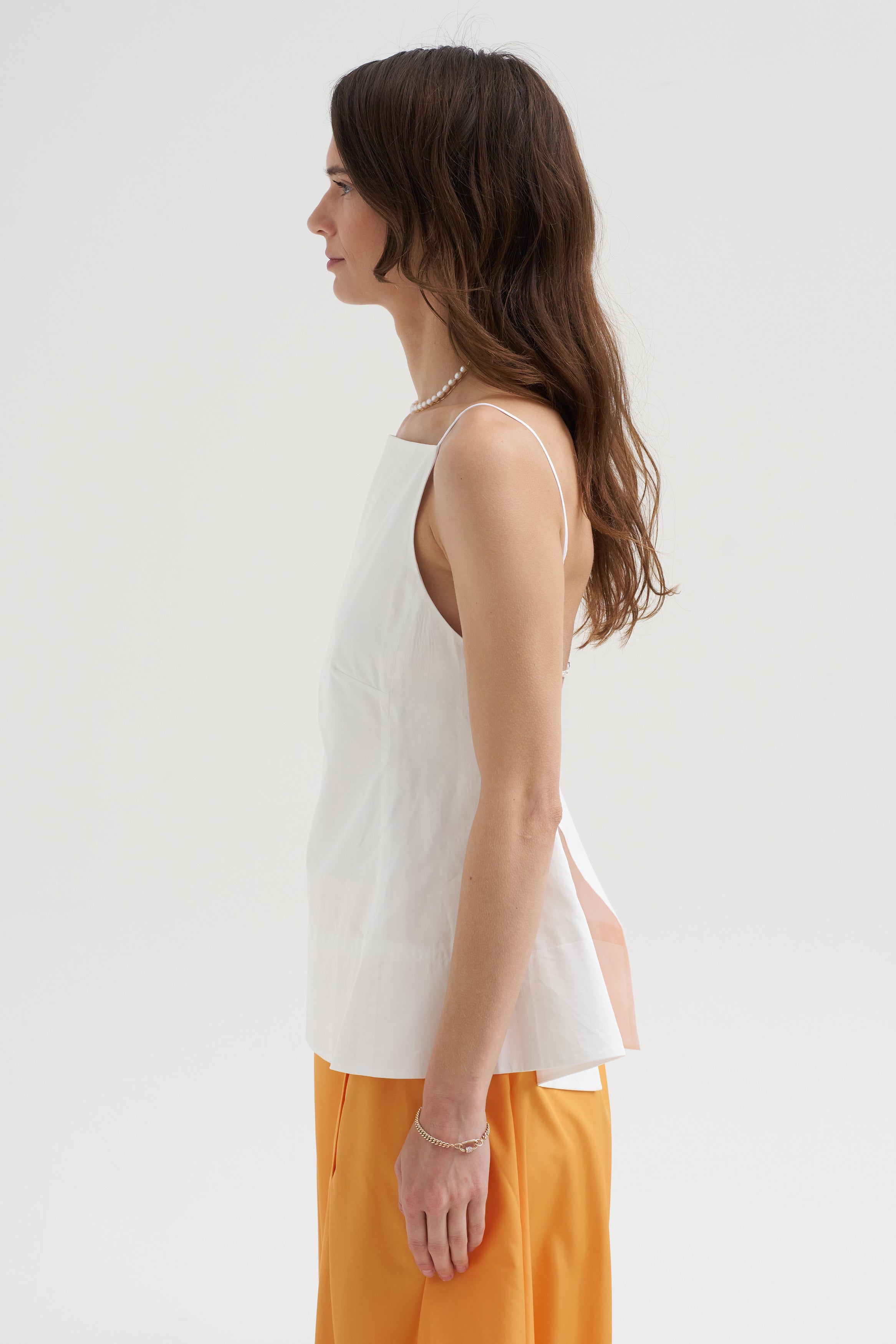 Eco Poplin Strappy Open Back Top, White – Kick Pleat