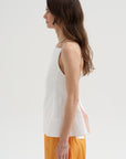 Eco Poplin Strappy Open Back Top, White