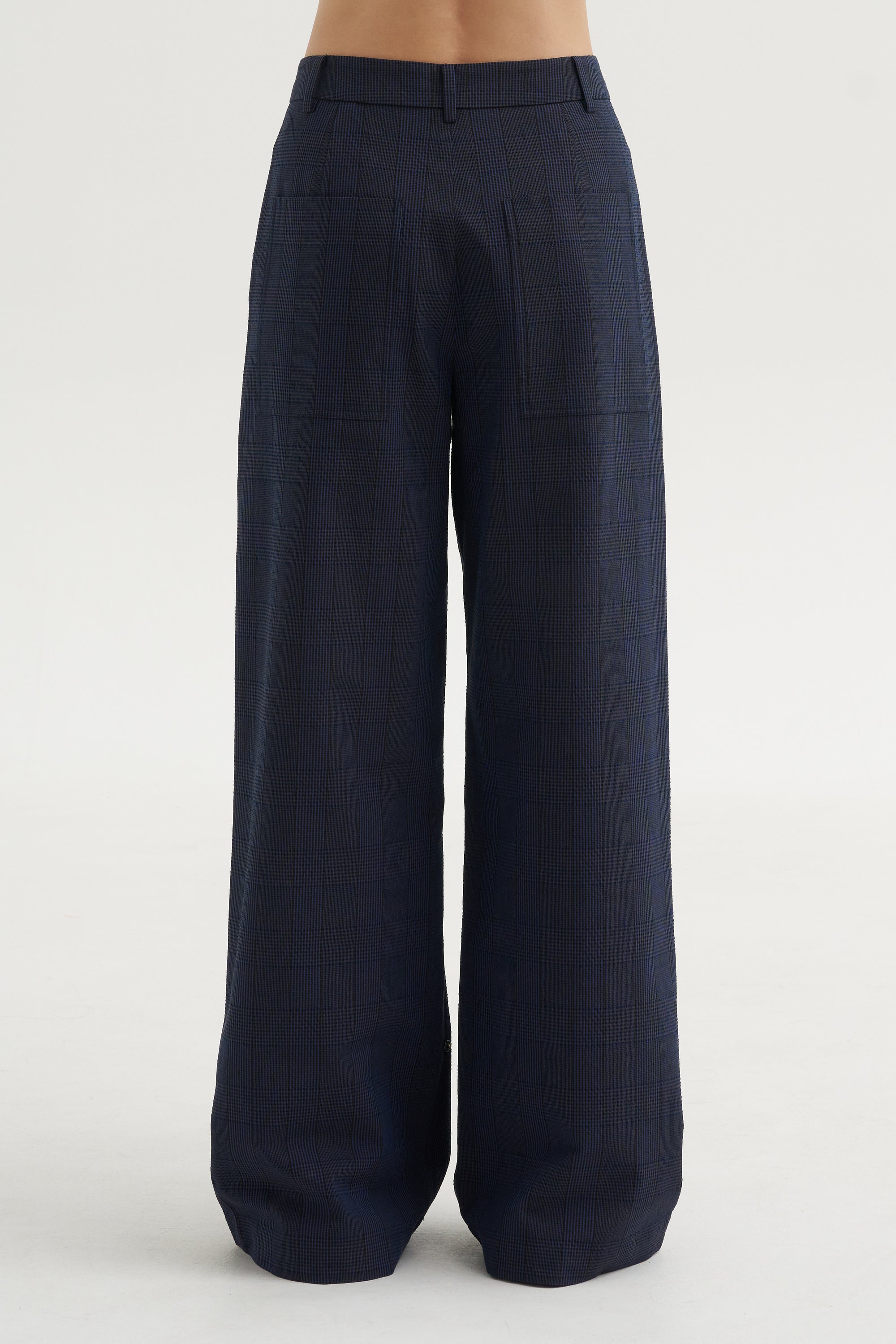 Menswear Crepon Stella Full Length Pant, Navy Multi