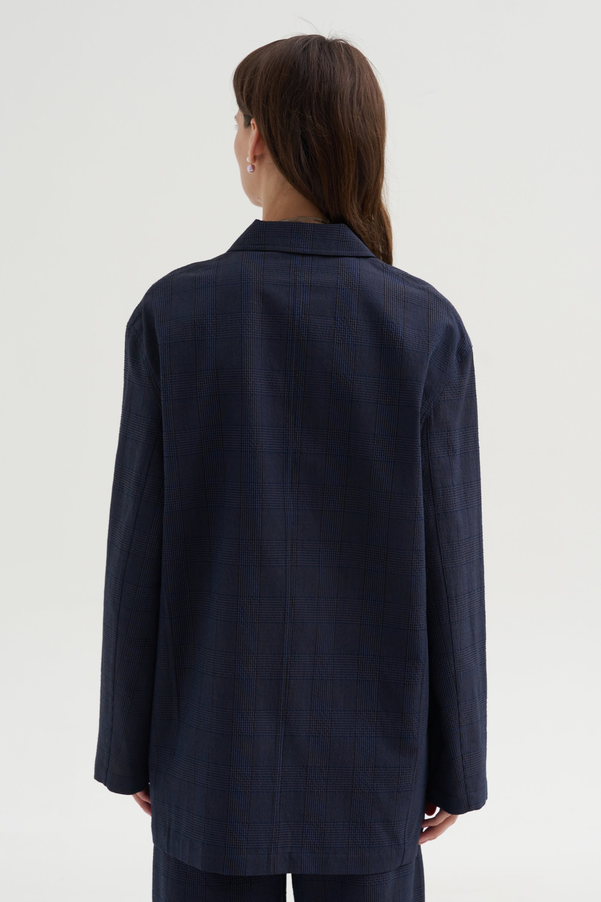 Menswear Crepon Liam Blazer, Navy Multi