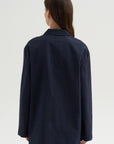 Menswear Crepon Liam Blazer, Navy Multi
