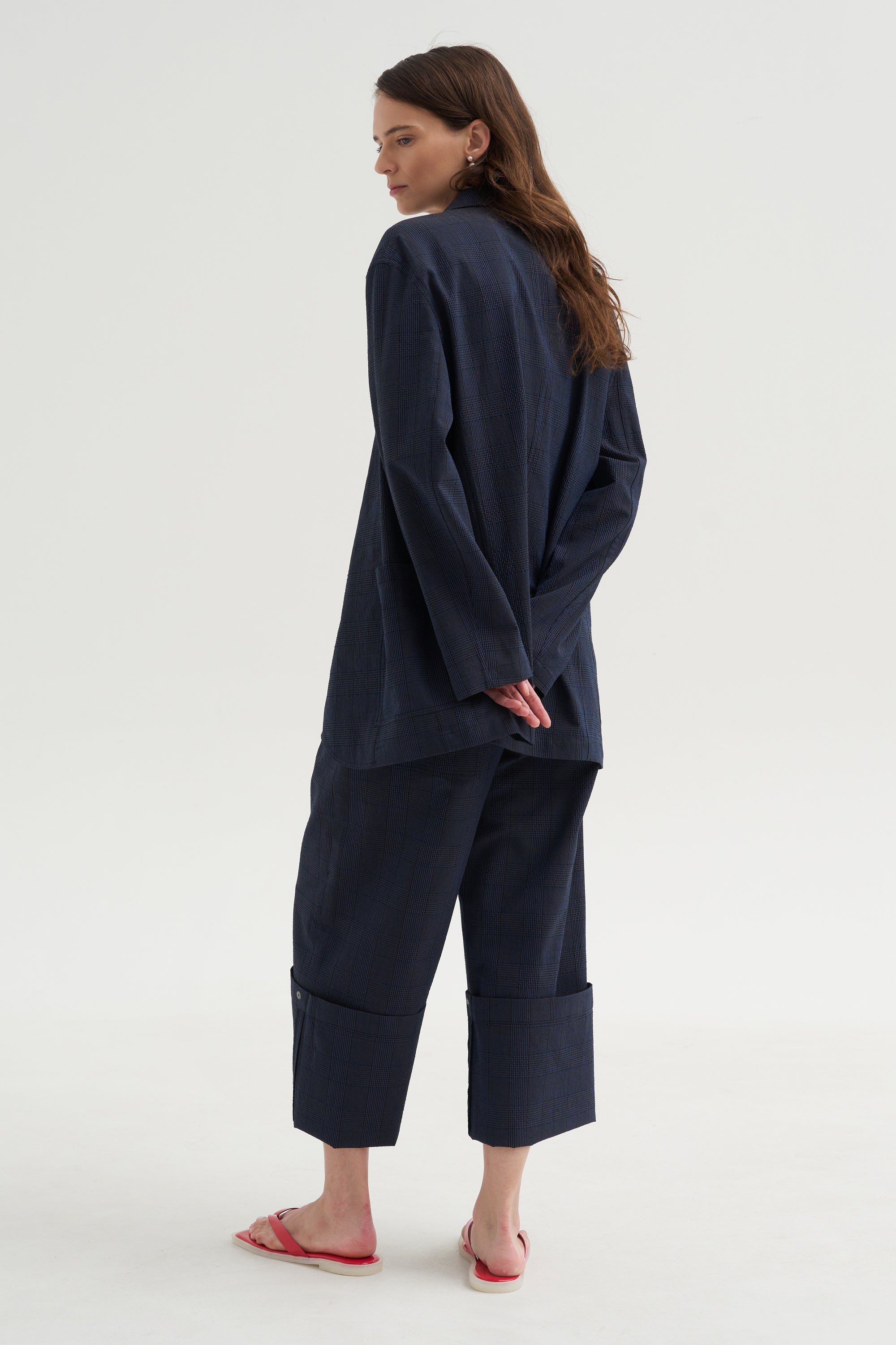 Menswear Crepon Liam Blazer, Navy Multi