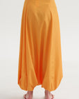 Summer Nylon Flat Front Jalouise Skirt, Orange