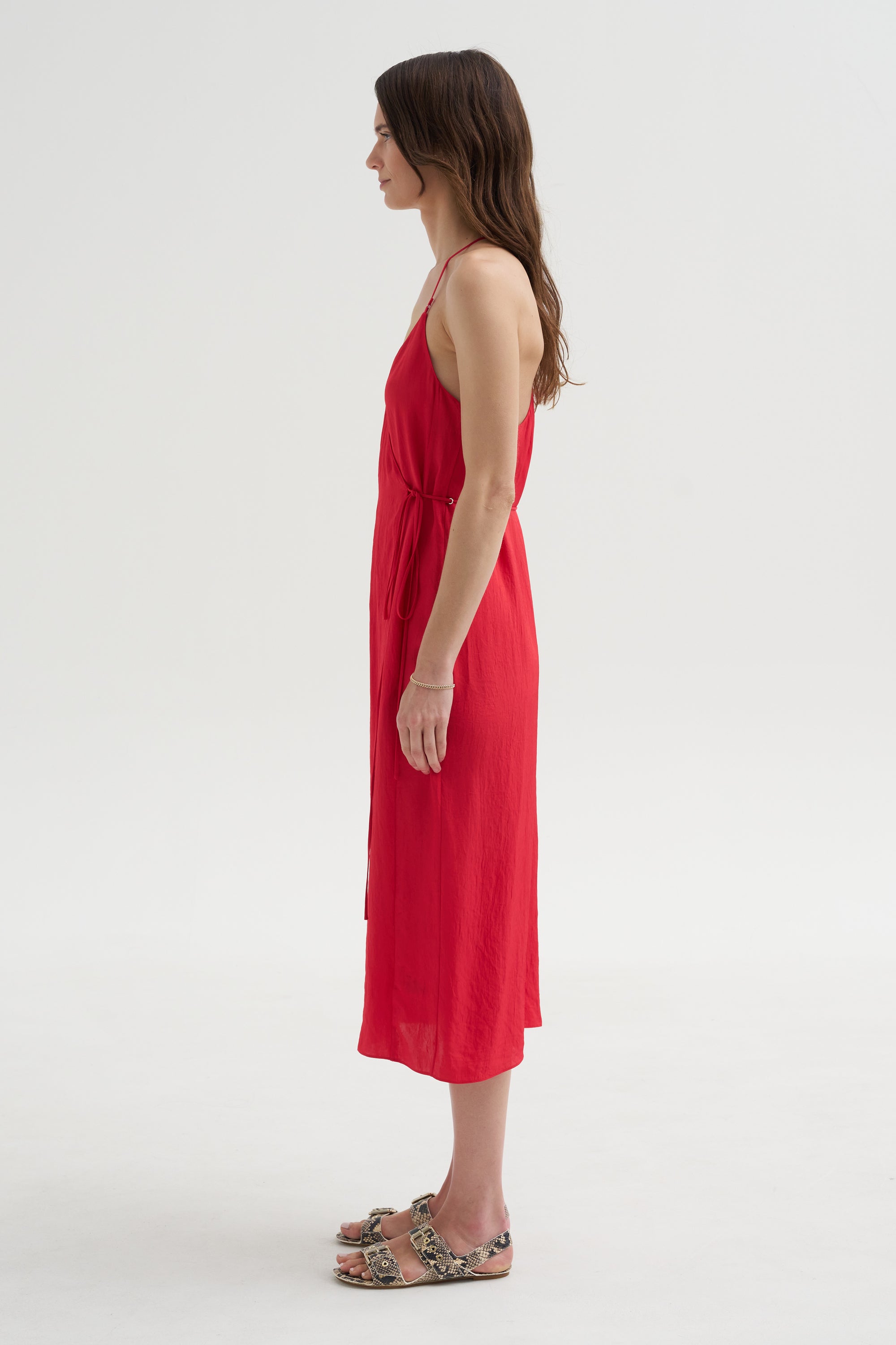 red sleeveless wrap dress Joseph Ribkoff Radiant Red Sleeveless Wrap Dress Style 251278