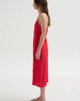 Summer Slip Wrap Dress, Faded Red
