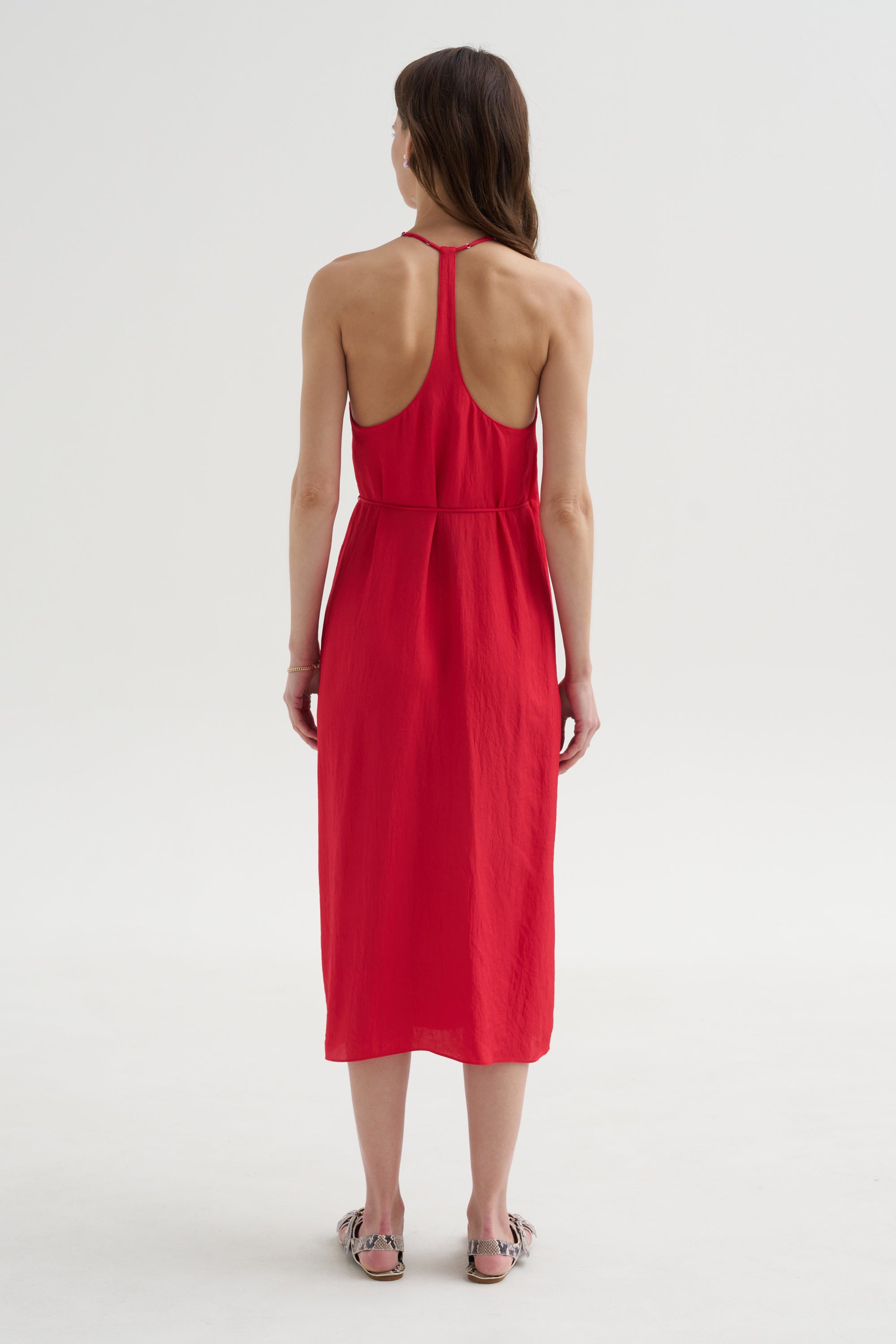 Summer Slip Wrap Dress, Faded Red