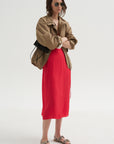 Summer Slip Wrap Dress, Faded Red