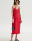 Summer Slip Wrap Dress, Faded Red