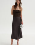 Summer Slip Wrap Skirt, Brown