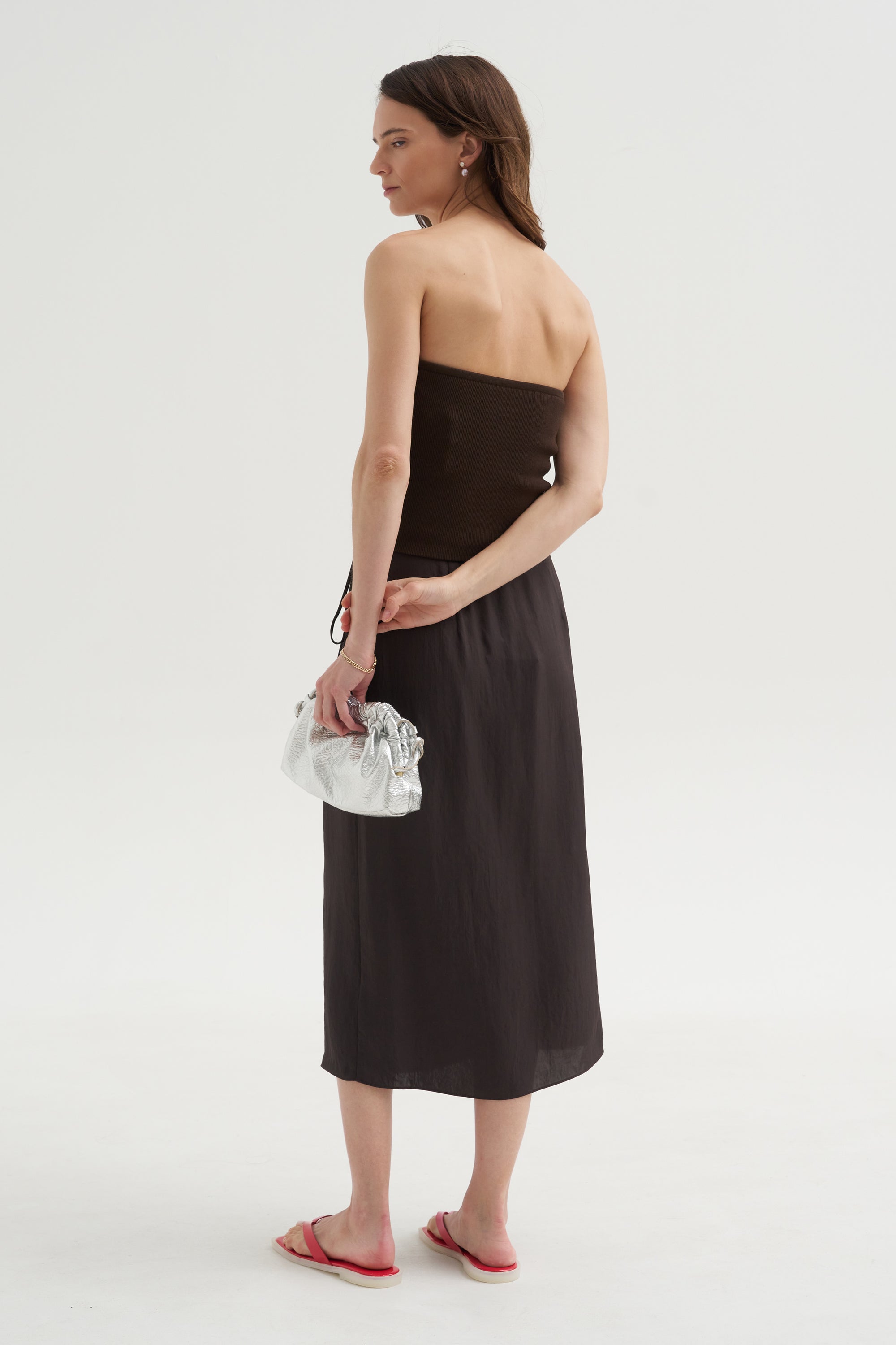 Summer Slip Wrap Skirt, Brown