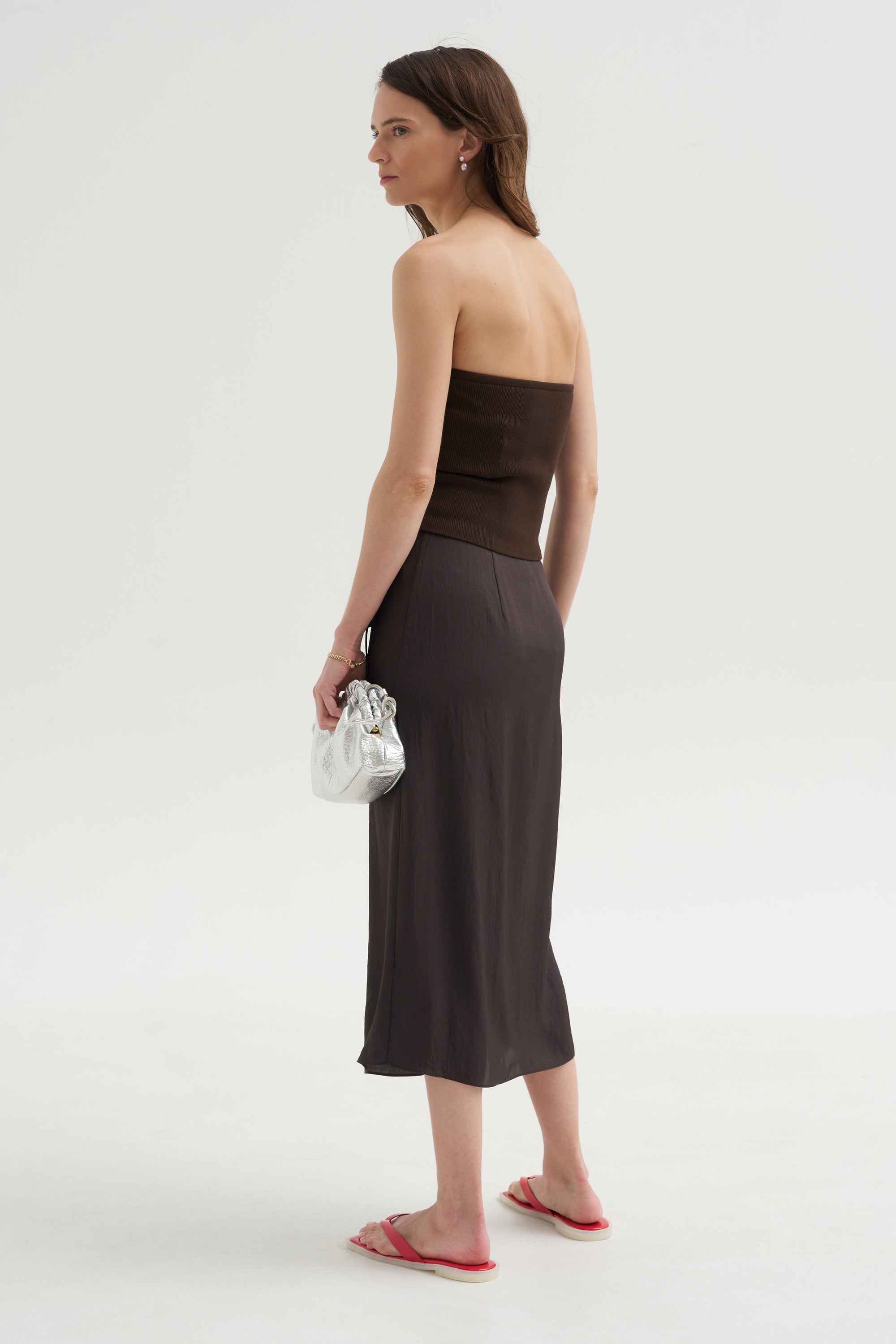 Summer Slip Wrap Skirt, Brown