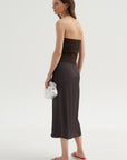 Summer Slip Wrap Skirt, Brown