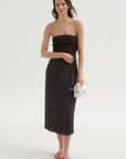 Summer Slip Wrap Skirt, Brown