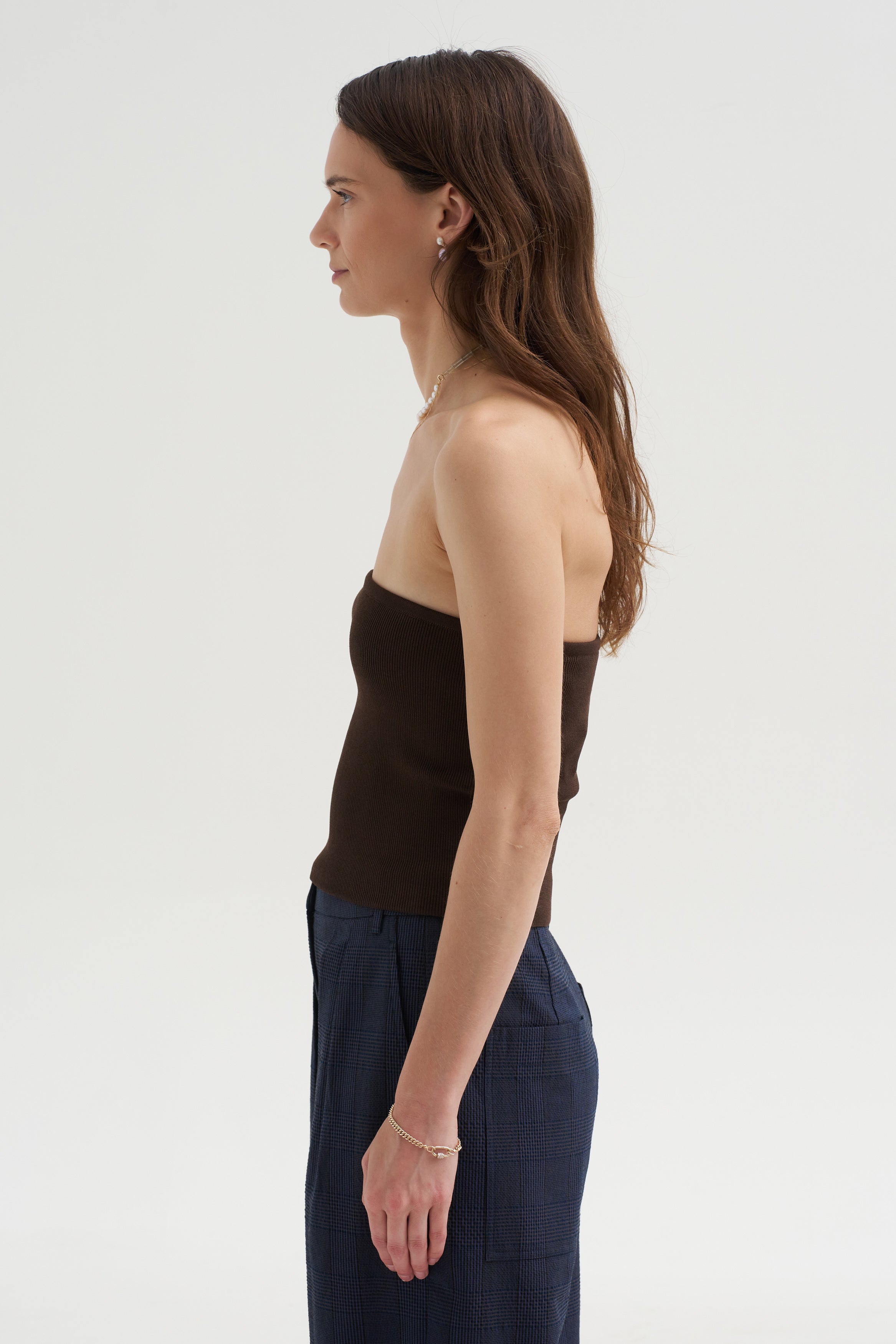 Ribbed Sweater Tube Top, Hickory Brown – Kick Pleat