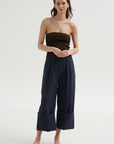 Ribbed Sweater Tube Top, Hickory Brown