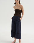Ribbed Sweater Tube Top, Hickory Brown