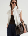 Ribbed Sweater Tube Top, Hickory Brown