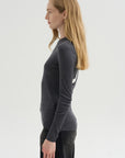 Feather Weight Ribbed Crewneck, Charcoal