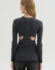 Feather Weight Ribbed Crewneck, Charcoal