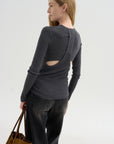 Feather Weight Ribbed Crewneck, Charcoal