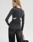 Feather Weight Ribbed Crewneck, Charcoal