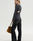 Feather Weight Ribbed Crewneck, Charcoal