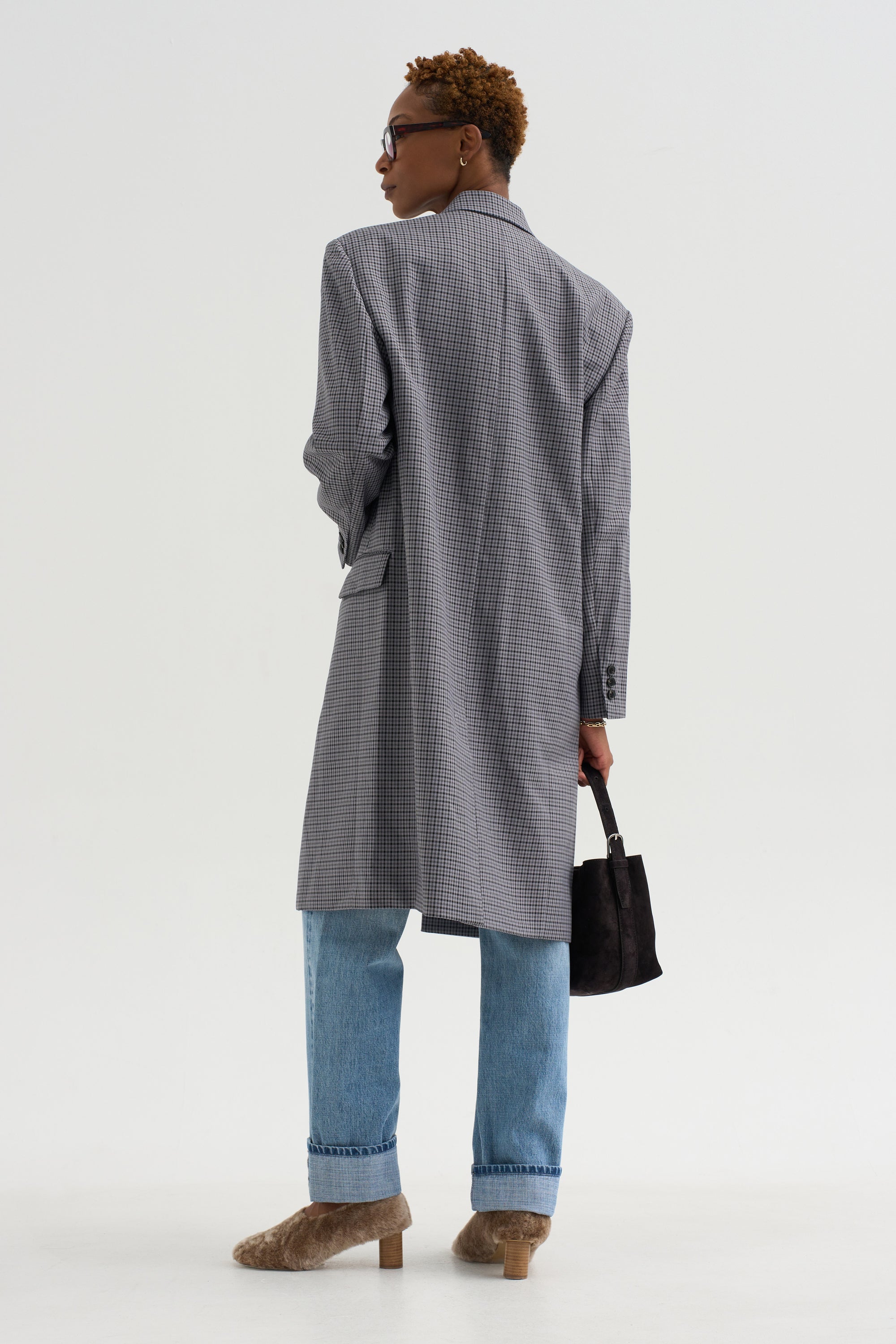 Menswear Tech Twill Tailored Coat, Grey Multi