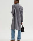 Menswear Tech Twill Tailored Coat, Grey Multi