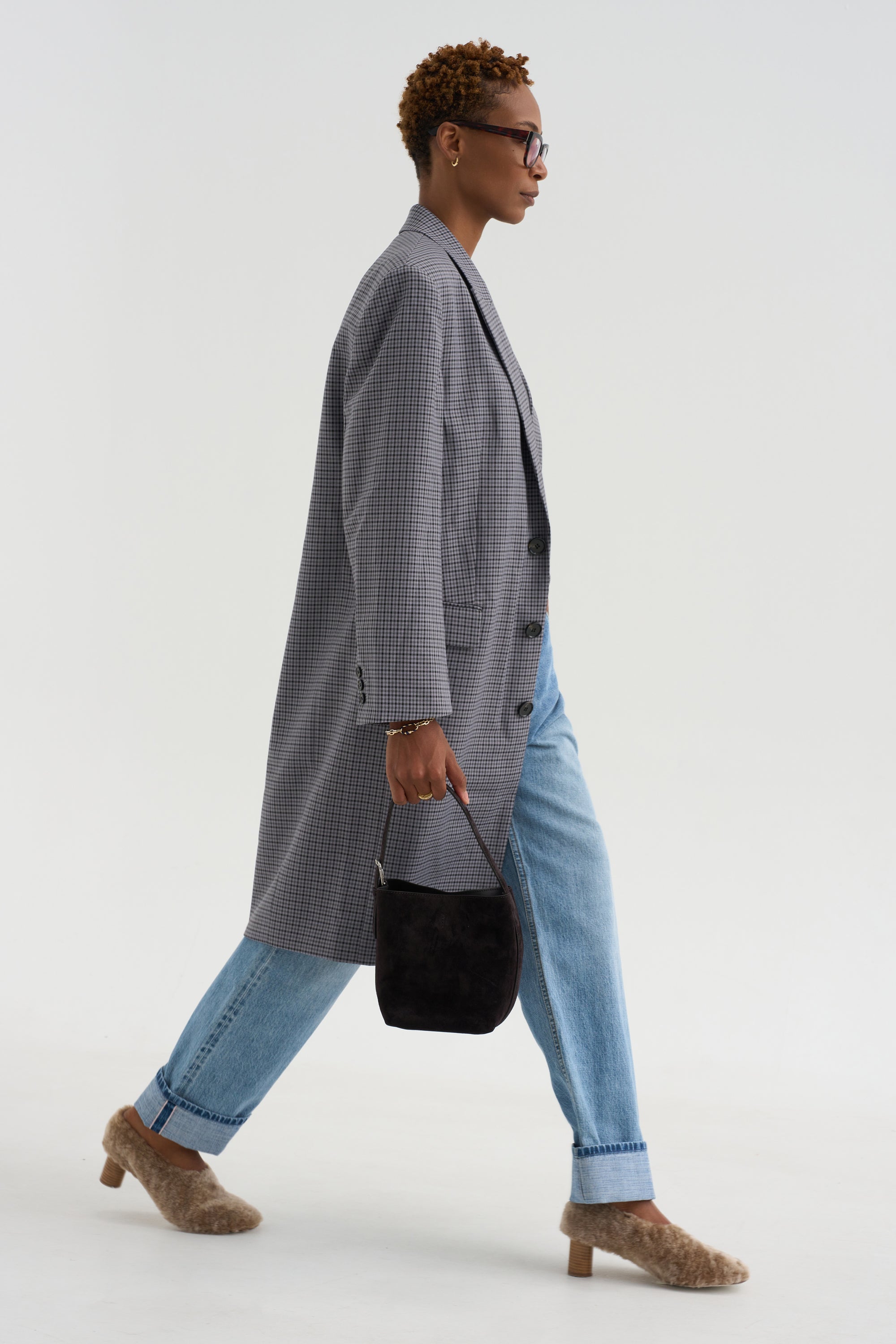Menswear Tech Twill Tailored Coat, Grey Multi
