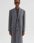 Menswear Tech Twill Tailored Coat, Grey Multi