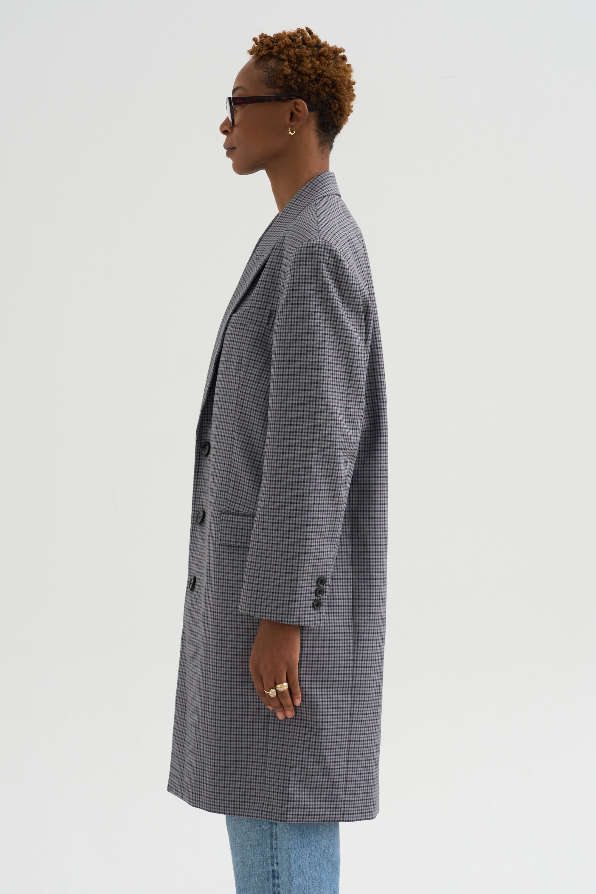 Menswear Tech Twill Tailored Coat, Grey Multi