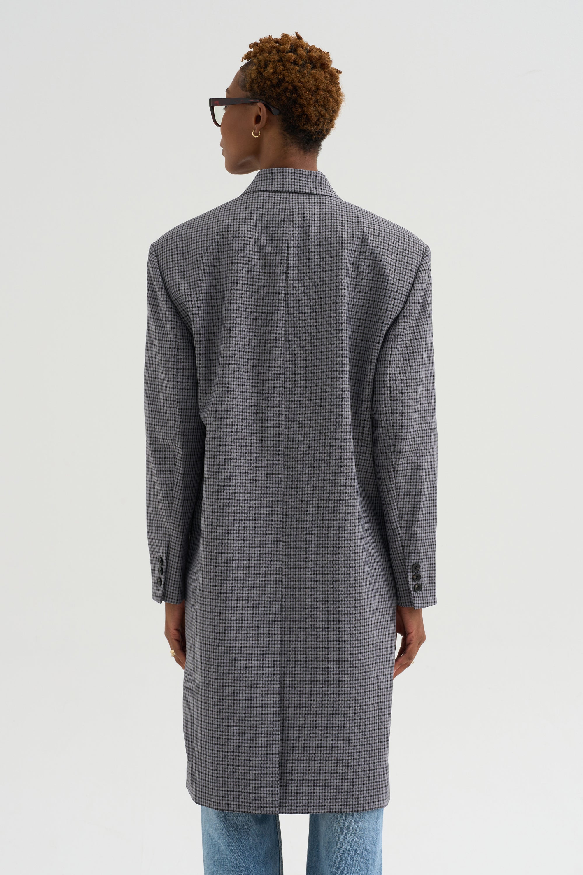 Menswear Tech Twill Tailored Coat, Grey Multi