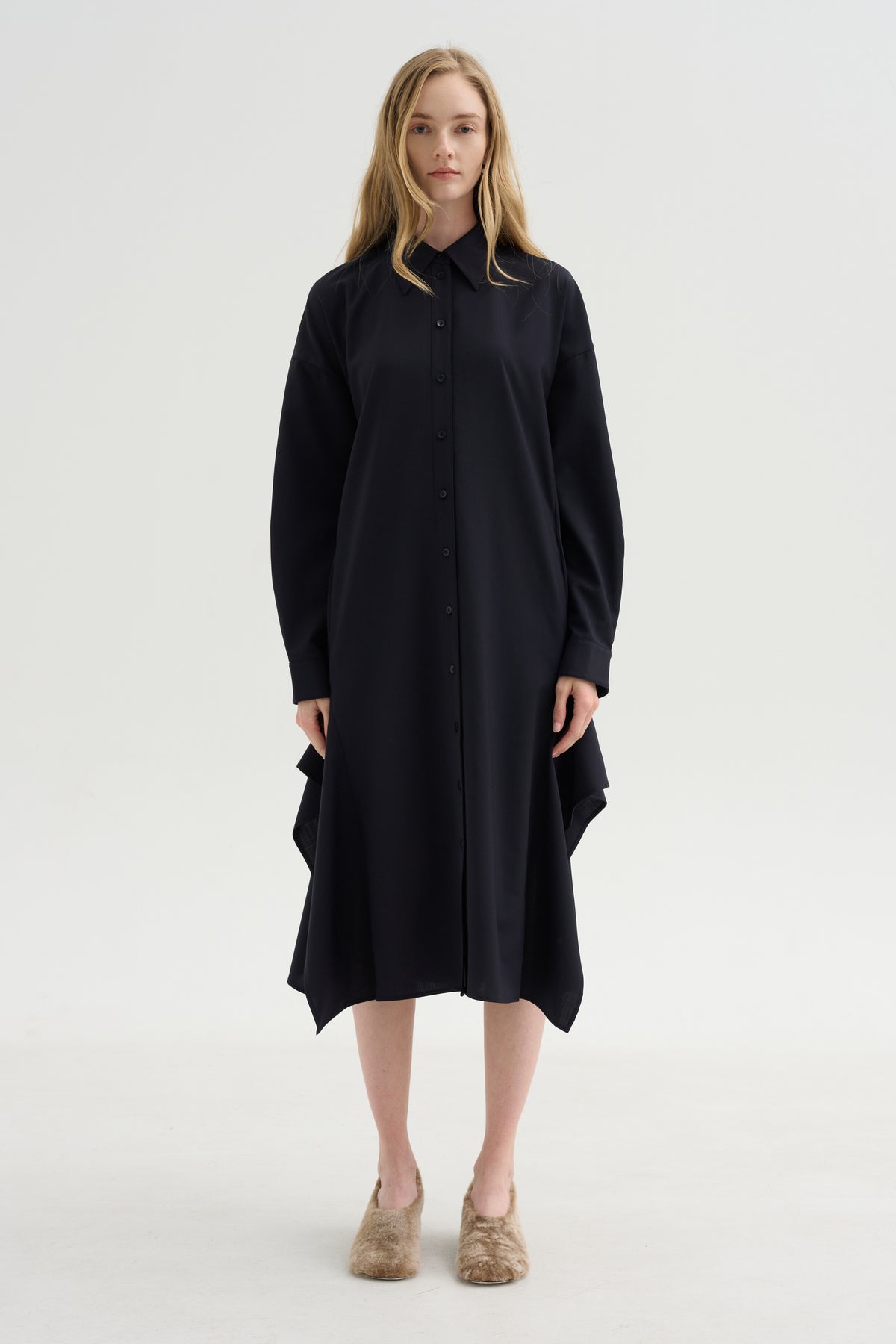 Shirtdress Tropical Wool, Navy
