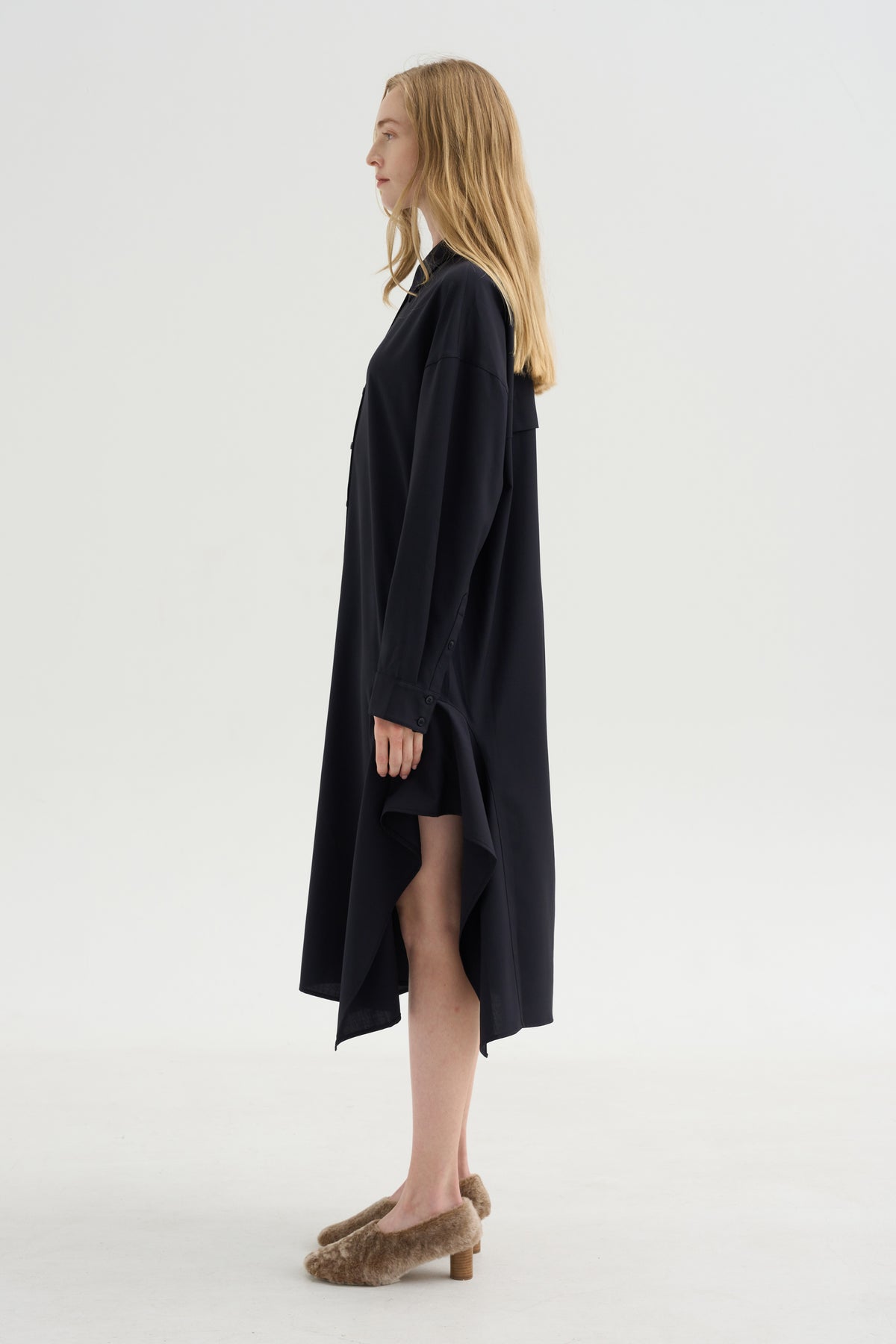 Shirtdress Tropical Wool, Navy