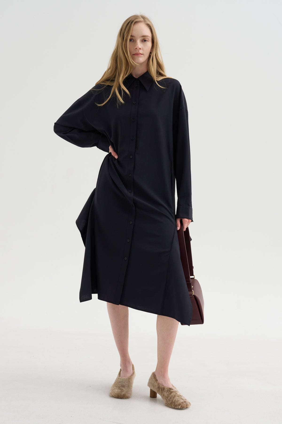Shirtdress Tropical Wool, Navy