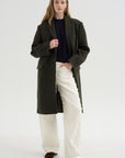 Wool Tailored Men's Midi Coat, Loden