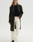 Wool Tailored Men's Midi Coat, Loden