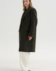 Wool Tailored Men's Midi Coat, Loden
