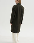 Wool Tailored Men's Midi Coat, Loden