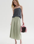 Feather Weight Pleated Pull On Skirt