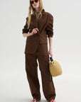 Garment Dyed Silky Cotton Winslow Pull On Pant, Brown